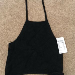 NWT knit Brandy Melville open back black tank top